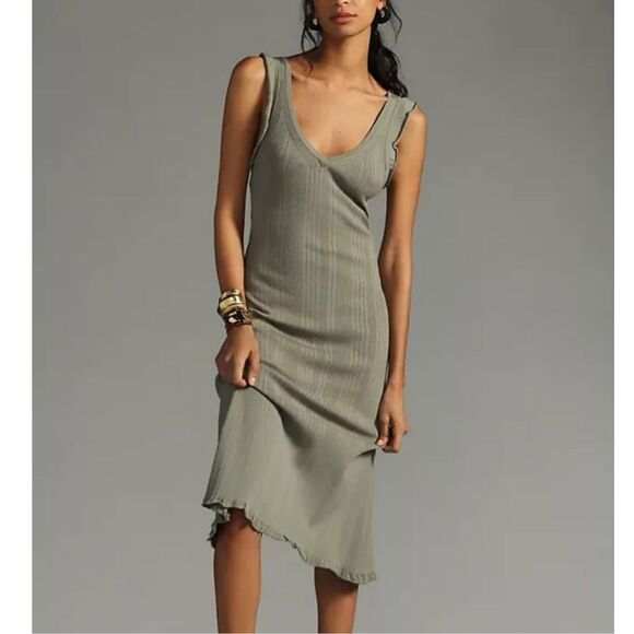 Anthropologie Daily Practice Ribbed Sweater Midi Dress 2X Sleeveless Knit Maxi - Picture 6 of 16